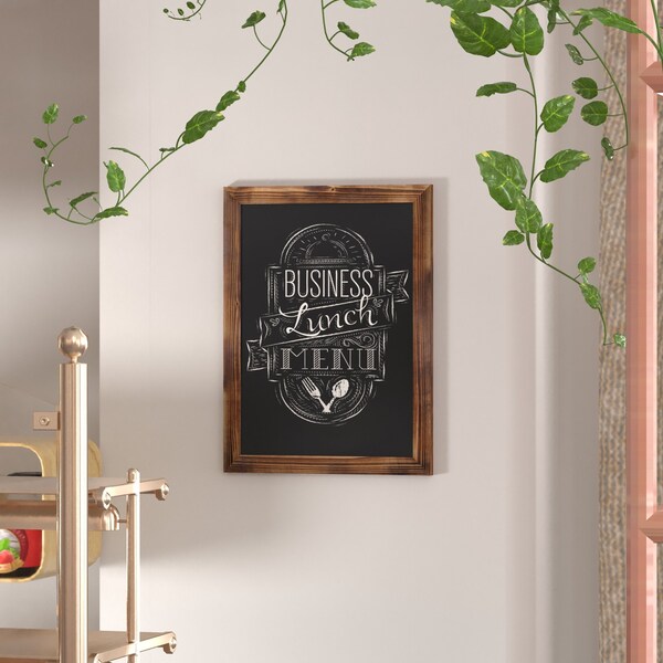 Flash Furniture 18 x 24 Torched Wood Magnetic Hanging Chalkboard HGWA-GDIS-CRE8-852315-GG - main
